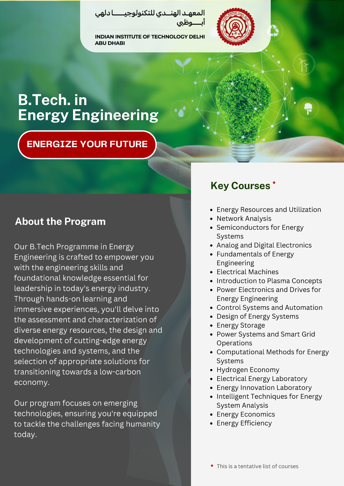 B.Eng. in Energy Engineering Program Flyer - Energize Your Future - Studocu
