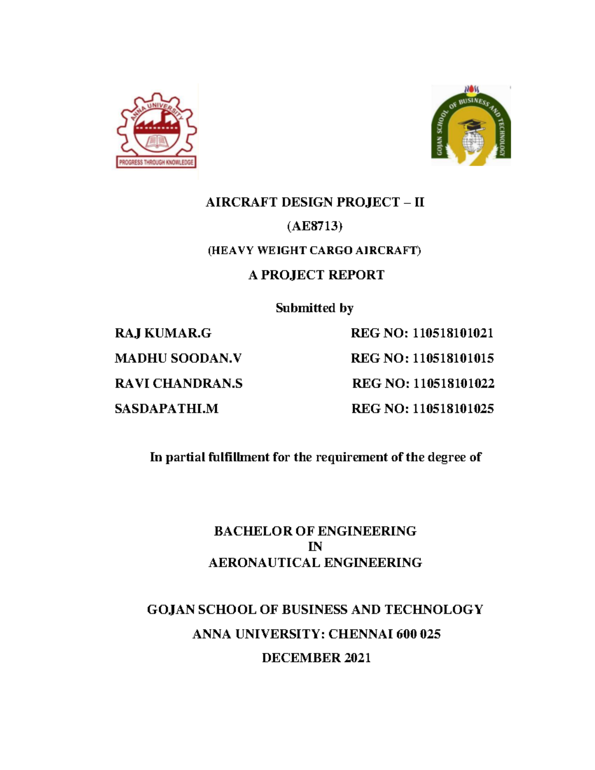 Aircraft Design Project II: Heavyweight Cargo Aircraft (AE8713) - Document Preview