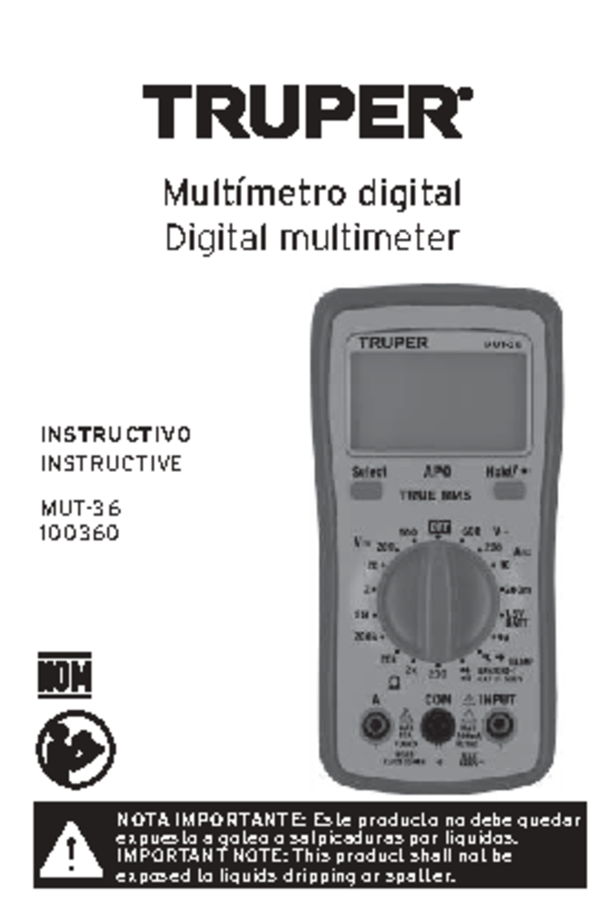 Instructivo del Multímetro Digital 100360: Seguridad y Uso - Studocu