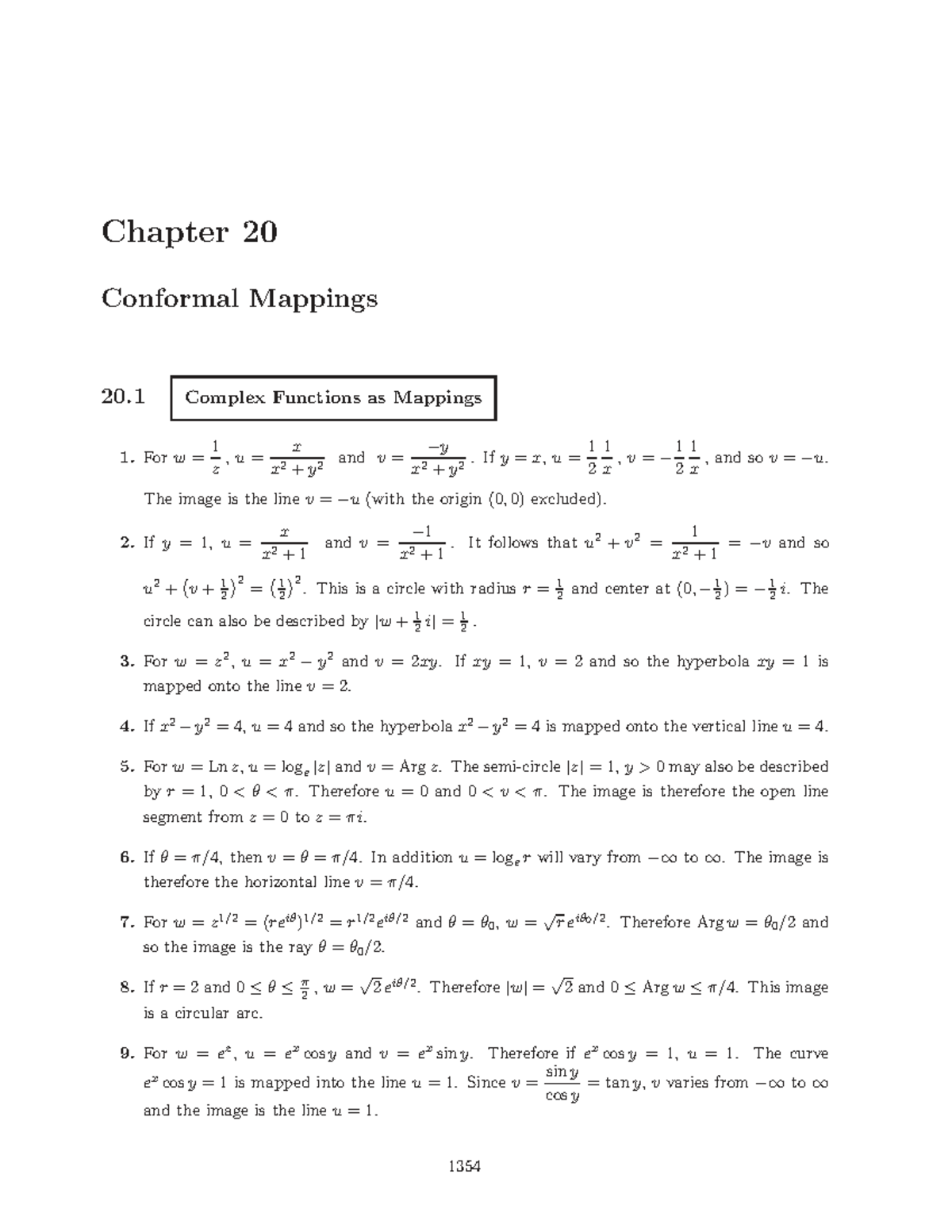 AEM20 - Chapter 20: Conformal Mappings and Complex Functions - Studocu