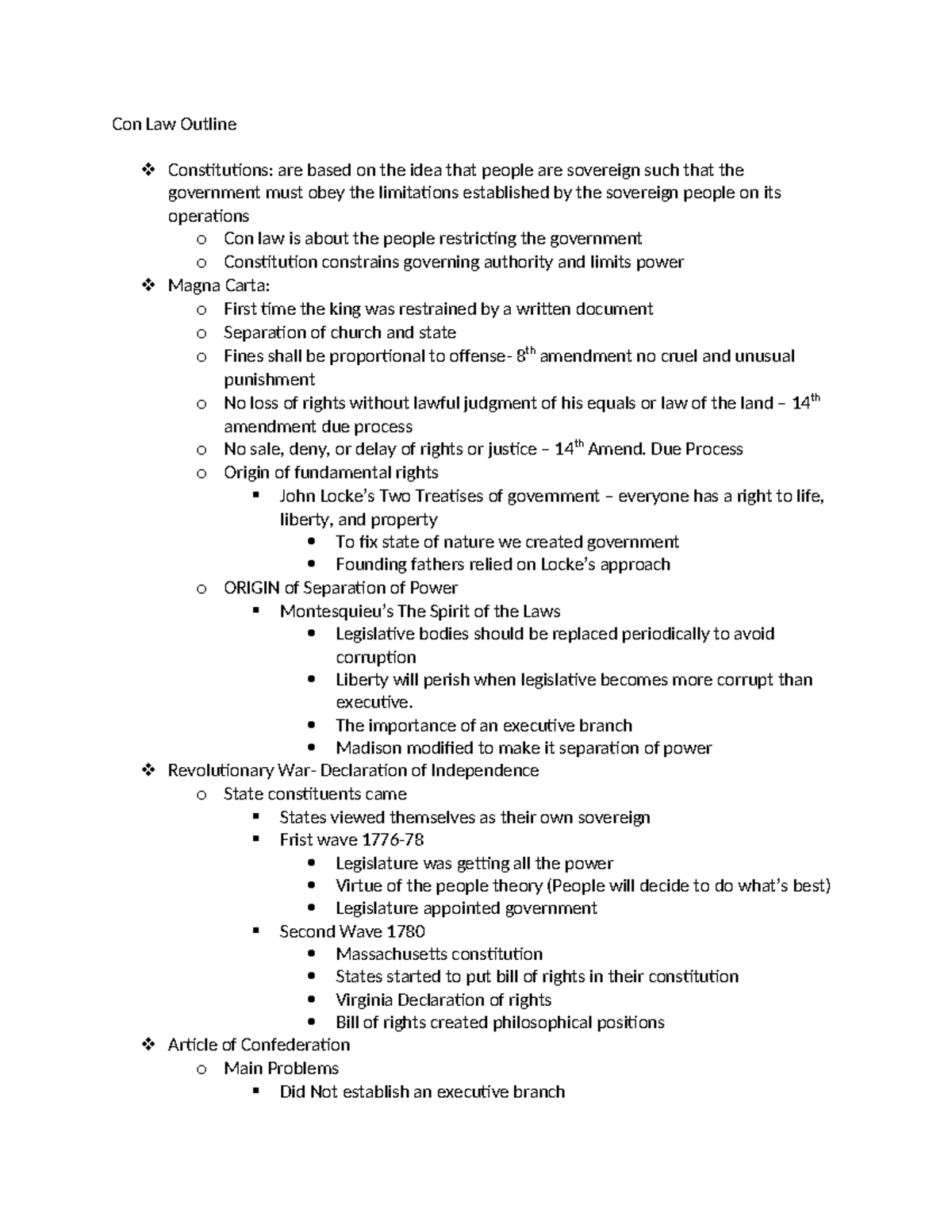 Con Law Outline Rhodes - Cases and Rules included - Con Law Outline ...