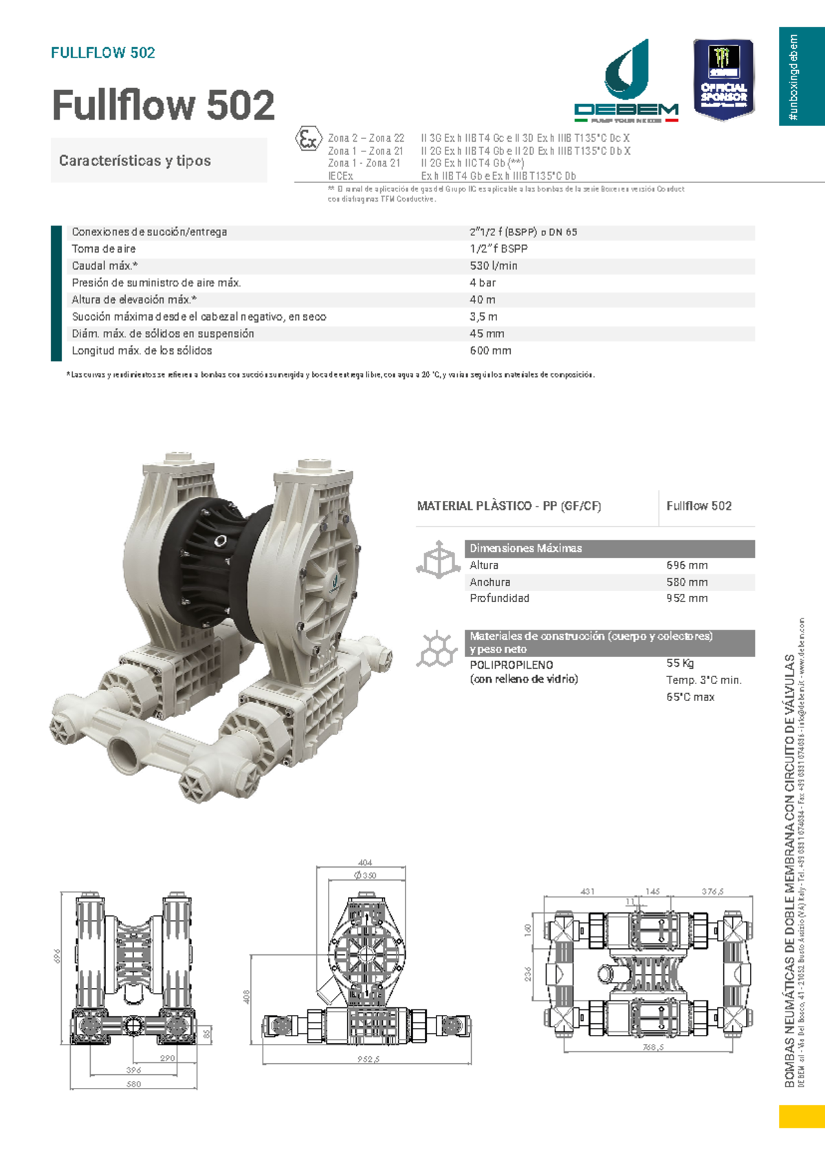 Fullflow 502-ES - bomba de agua - BOMBAS NEUMÁTICAS DE DOBLE MEMBRANA ...