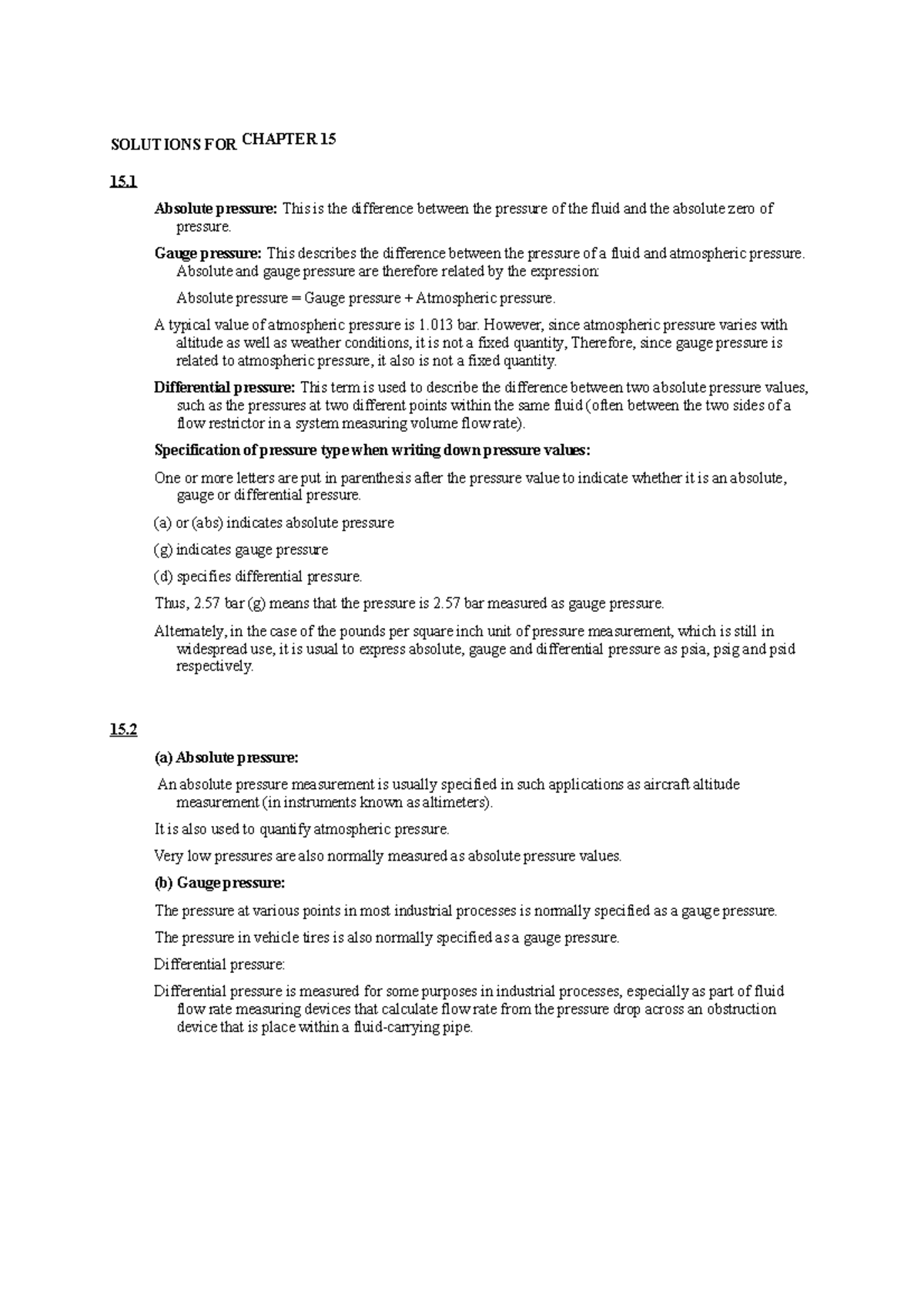 Chapter 15 - Measurement and Instrumentation: Pressure Types & Devices ...