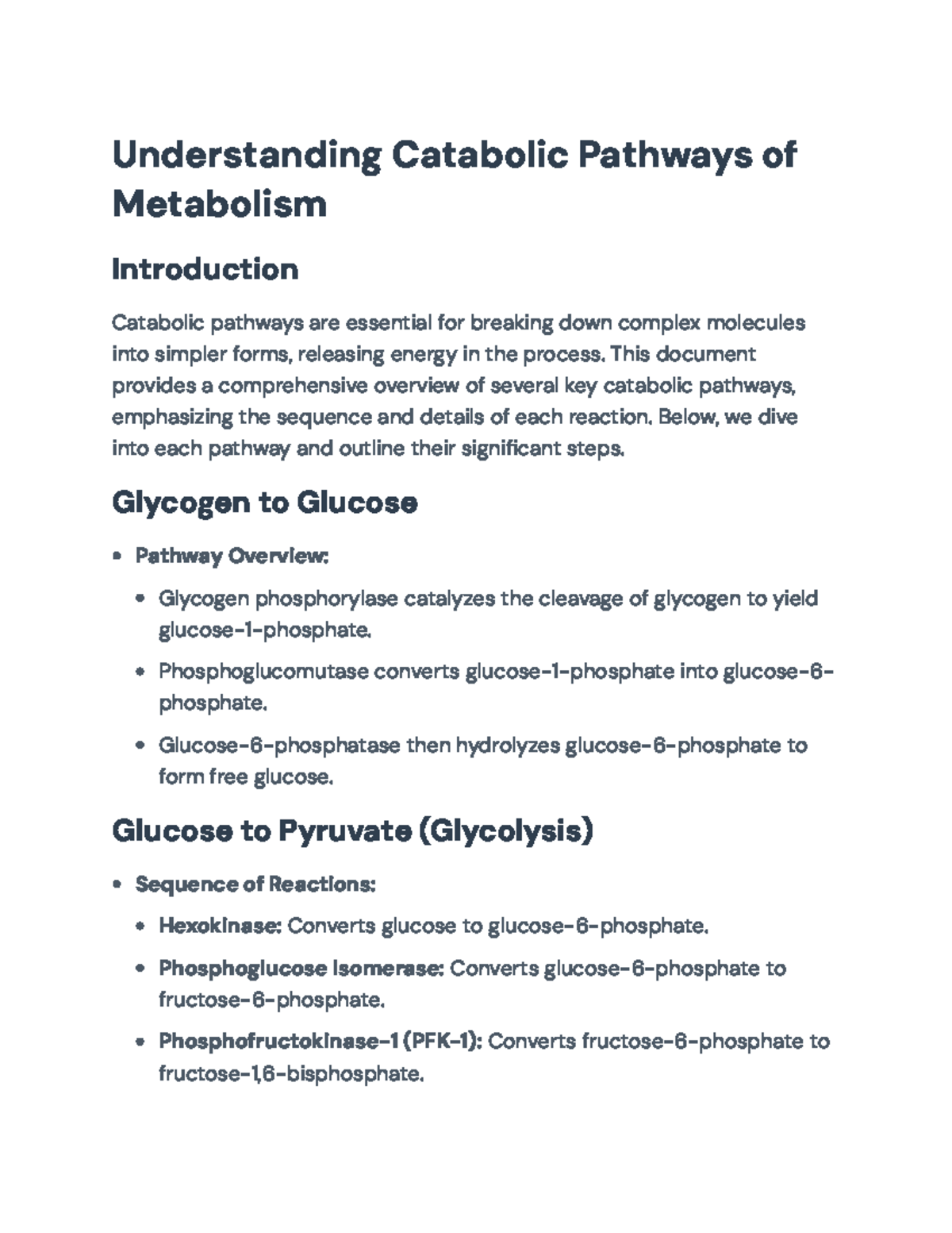 Comprehensive Overview of Catabolic Pathways in Metabolism ...