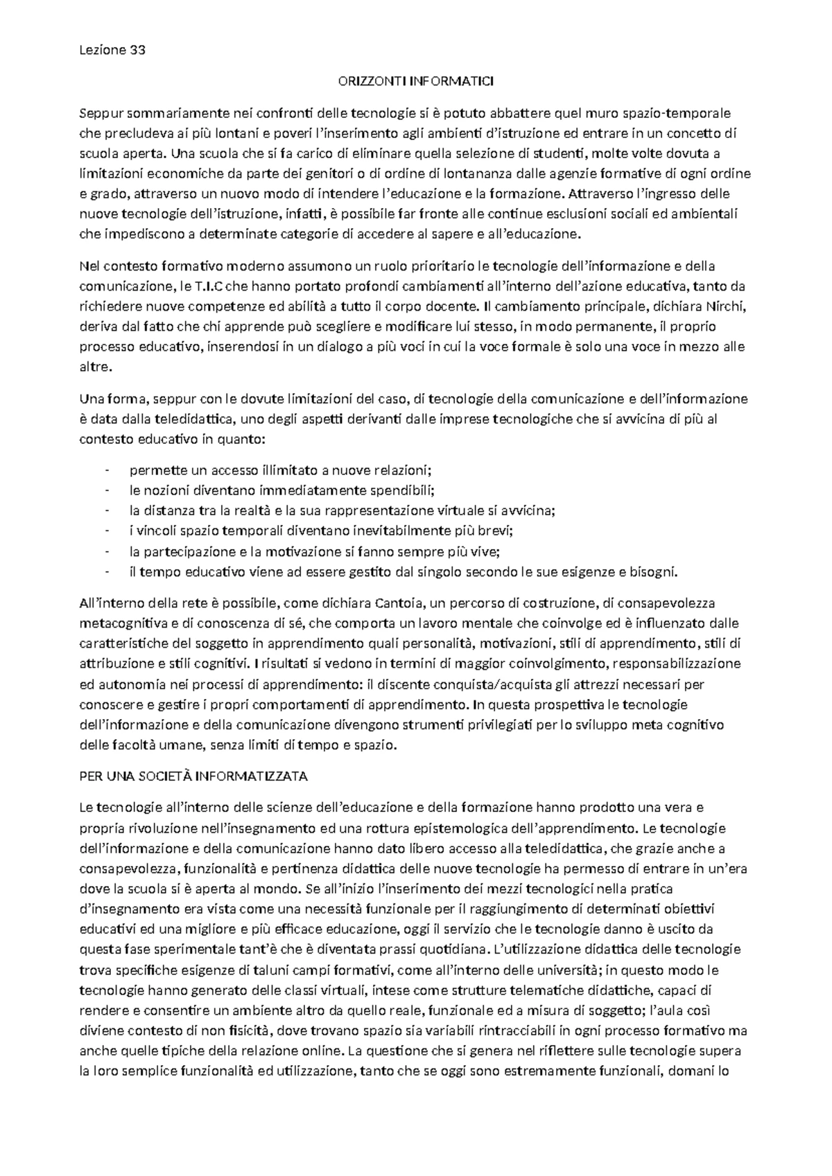 Lez. 9 - Finlità Pedagogiche - Lezione 9 FINALITà PEDAGOGICHE Nel corso ...