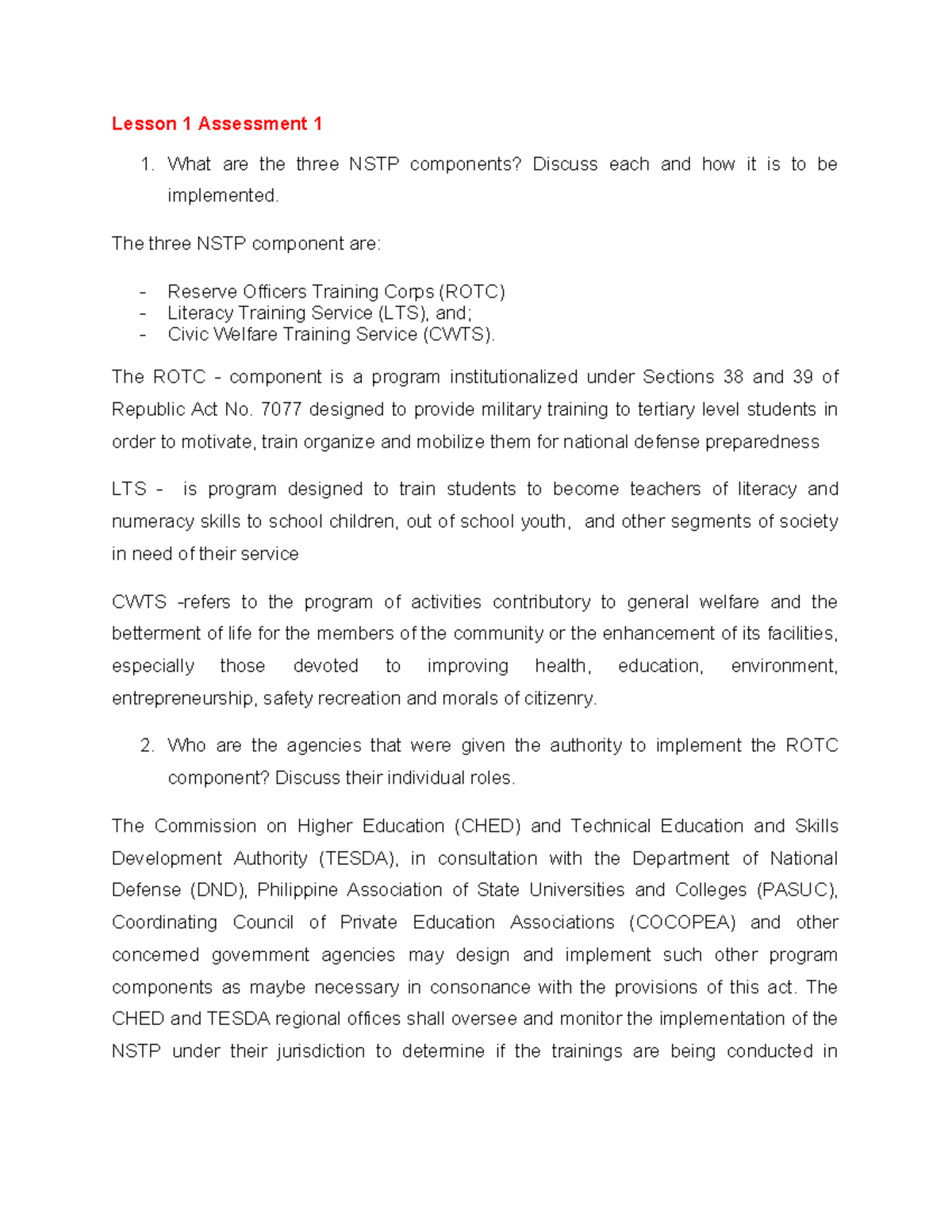 NSTP - 1. Understanding the Components and Implementation Strategies ...