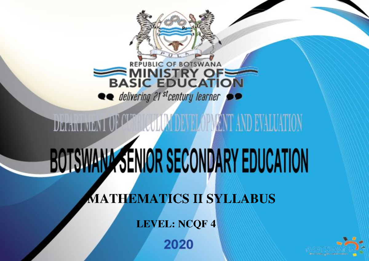 BSSE Maths II Final Draft (15June2022) - i P 0 MATHEMATICS II SYLLABUS ...