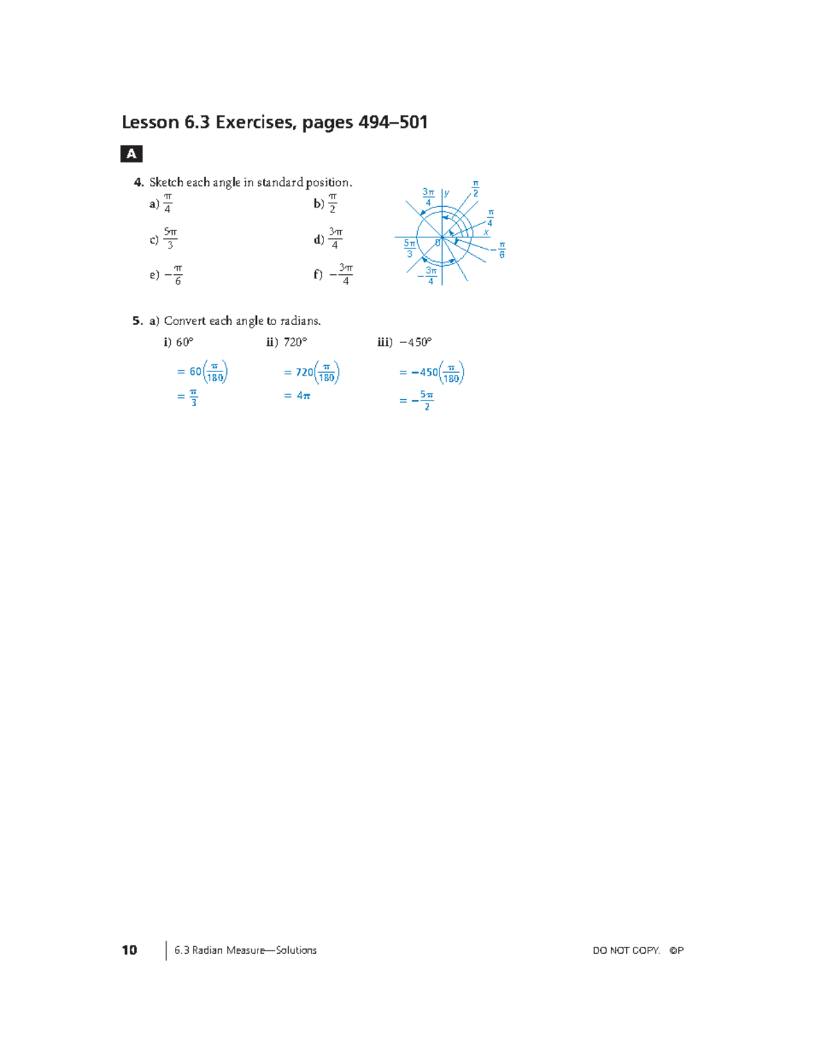 PC12 Sol C06 6.3 Lesson Exercises on Angles and Trigonometry - Studocu