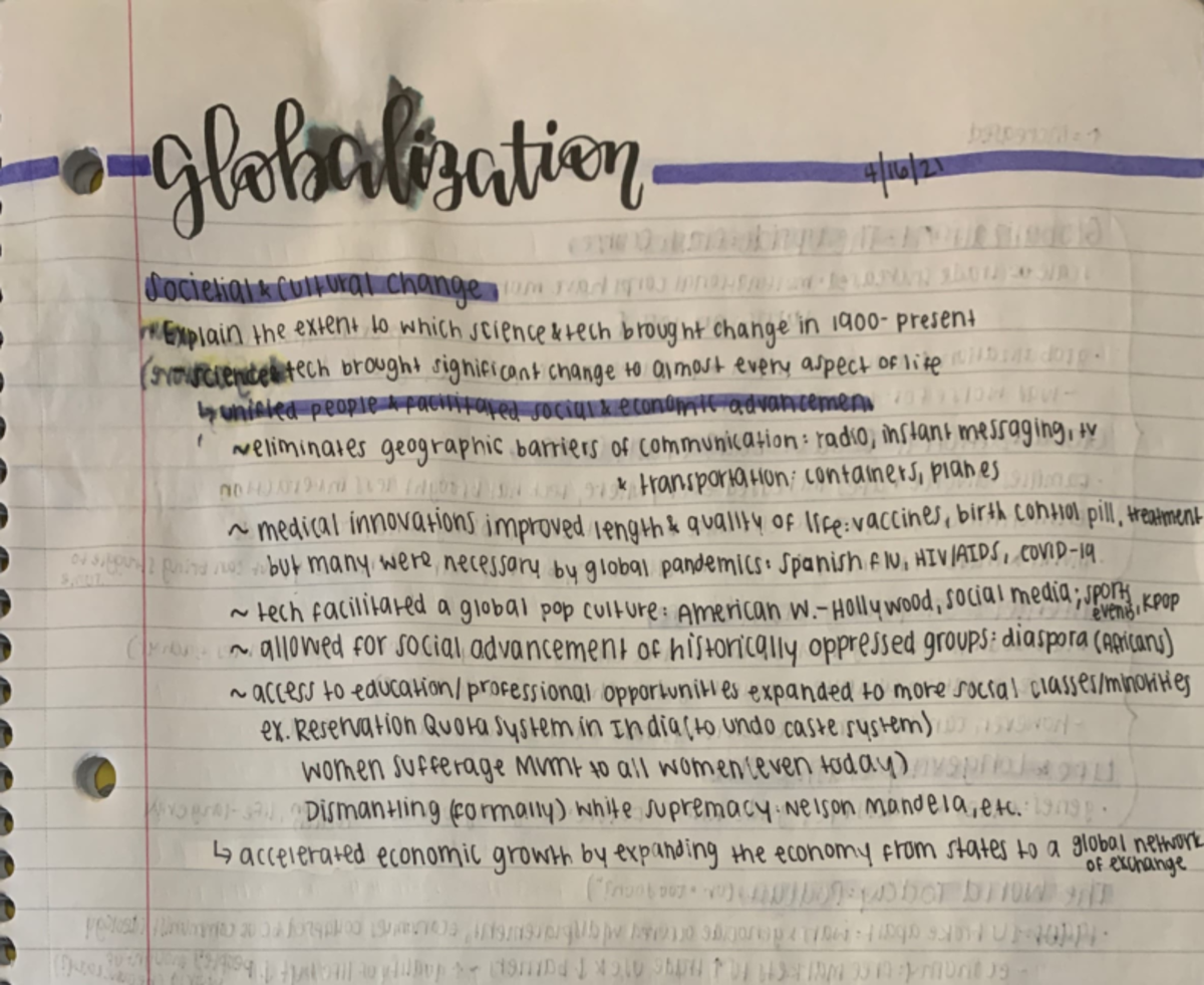Unit 9 textbook notes taken based on the amsco world history book i