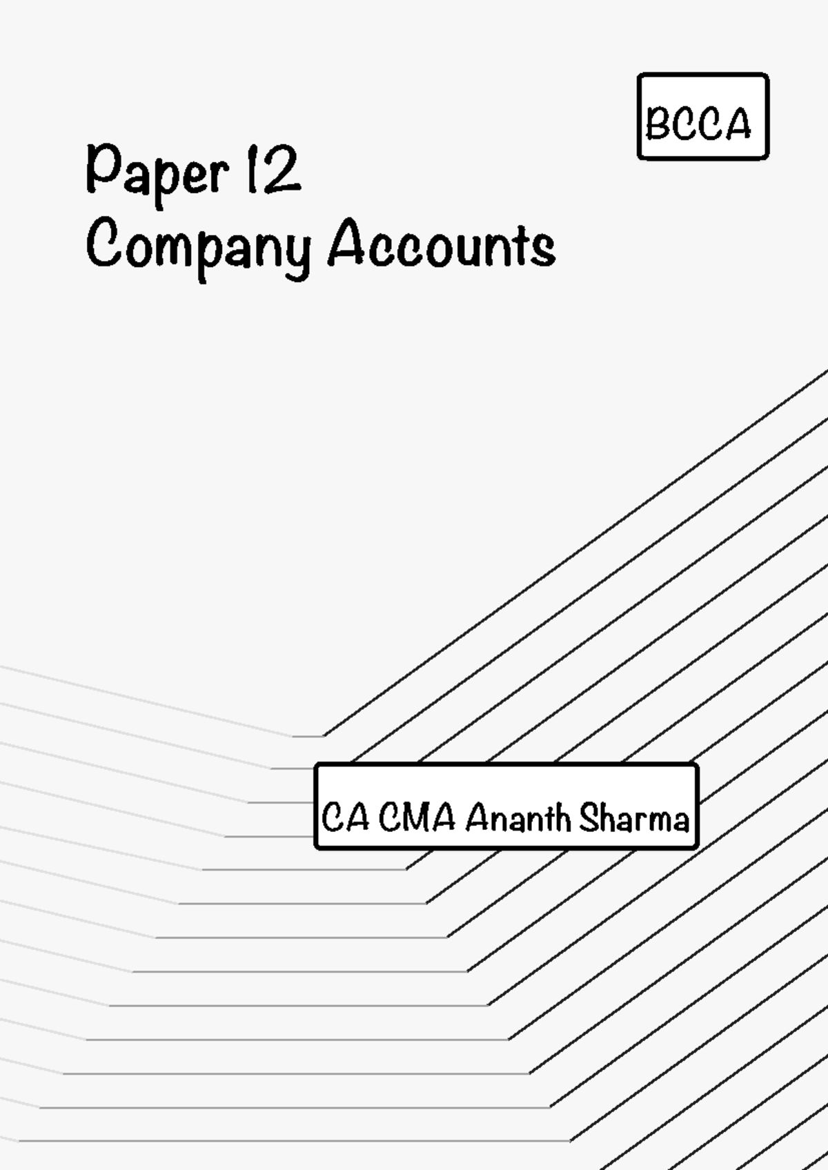 BCCA Company Accounts - CMA Intermediate Final Exam Notes - Studocu