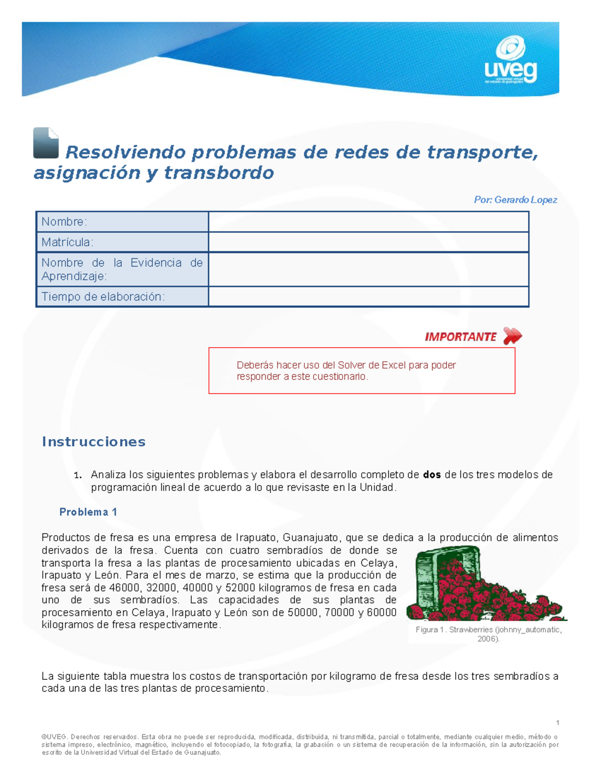 EA5 - Problemas de Redes de Transporte y Asignación en Excel - Studocu