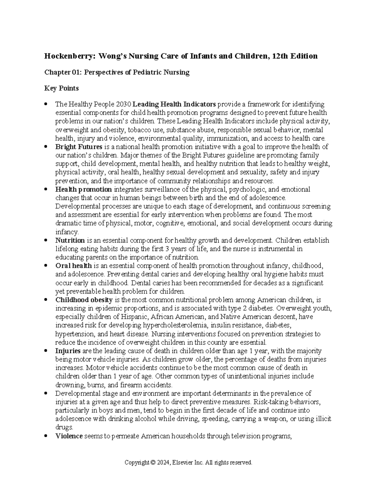 NUR 101: Key Points from Chapter 1 - Perspectives in Pediatric Nursing ...