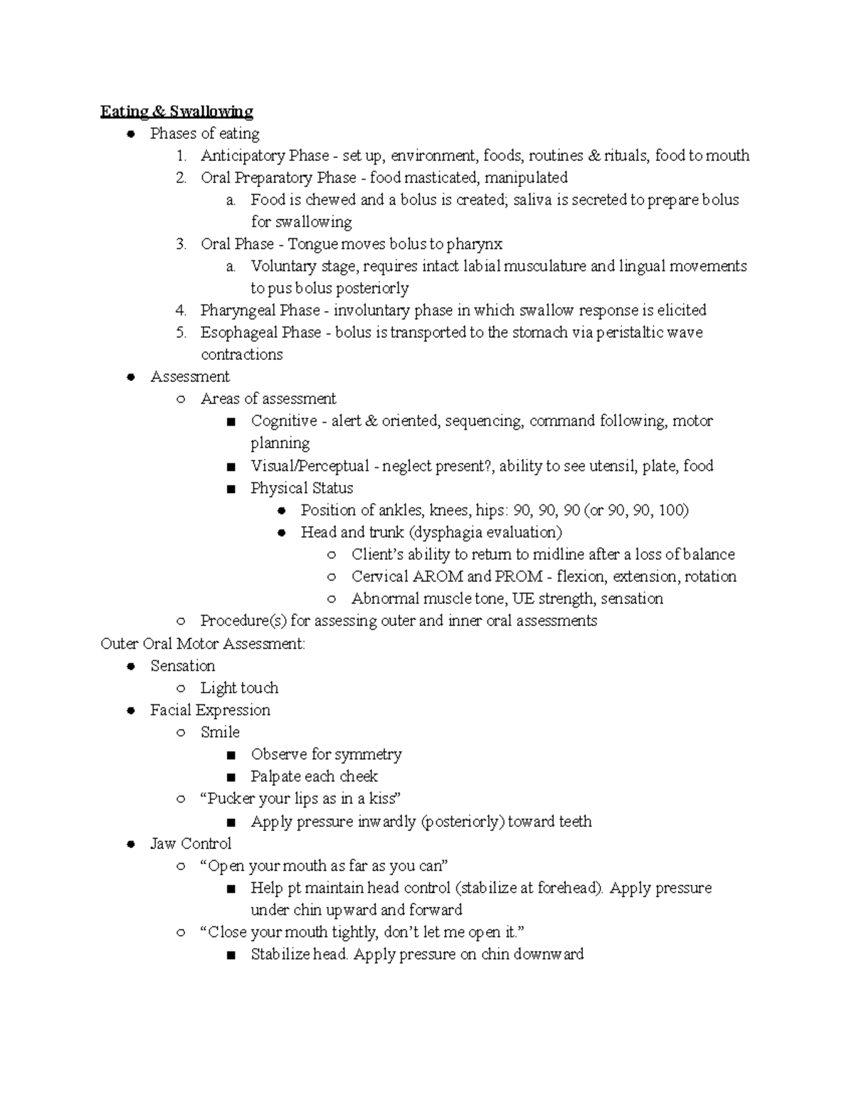 OT 723 Final Exam Review: Techniques and Interventions for ...