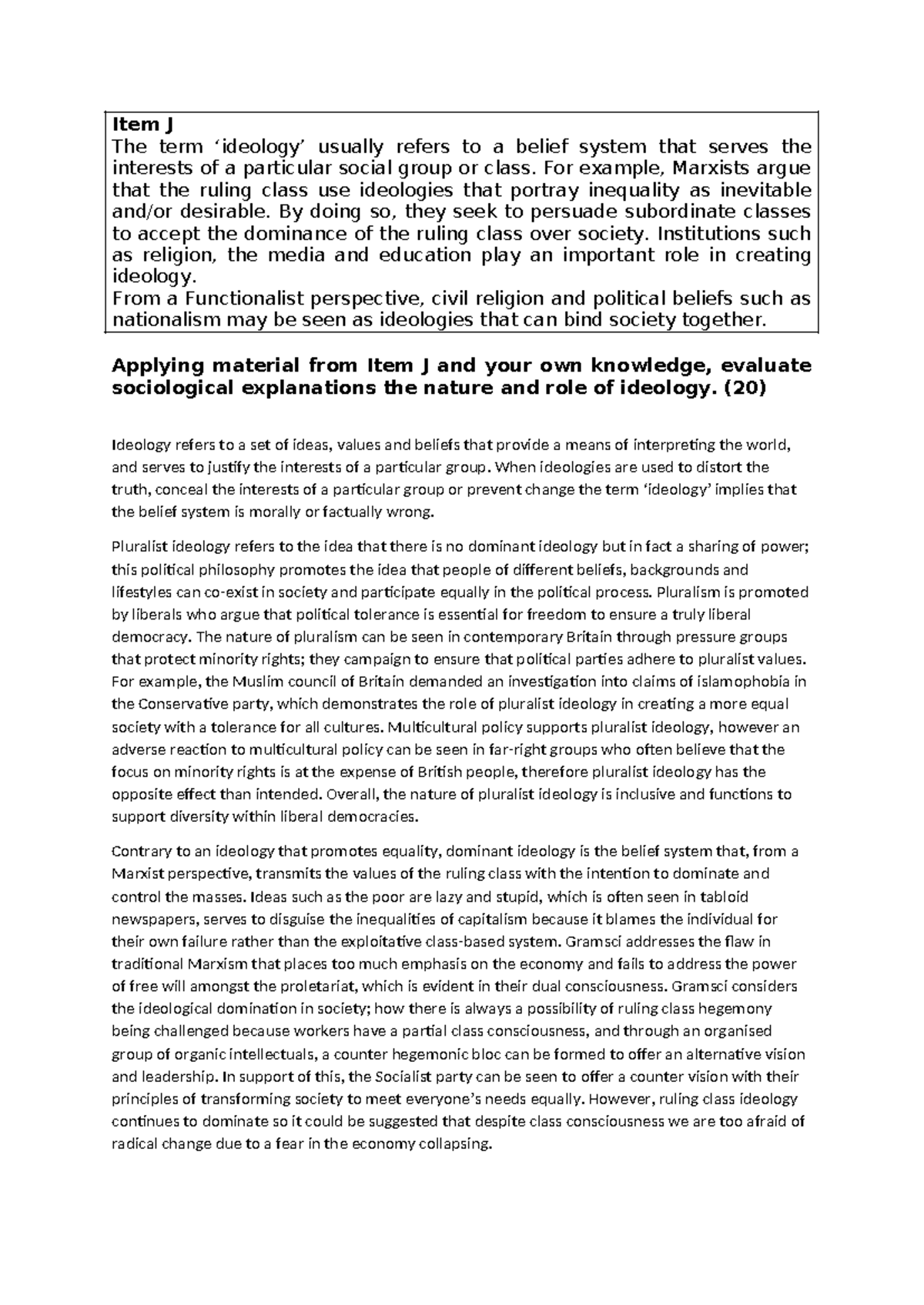 Sociological Explanations of Ideology: Evaluation and Analysis (20 ...