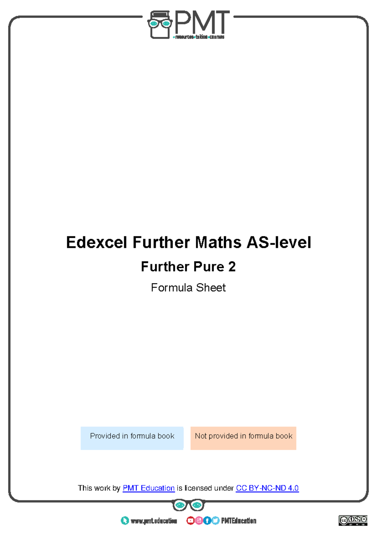 Edexcel Further Maths FP2 AS-Level Formula Sheet and Key Concepts - Studocu
