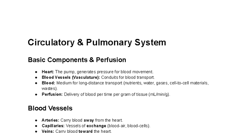 Cardiac Cycle and Hemodynamics Overview - BIO 101 Final Exam Notes ...