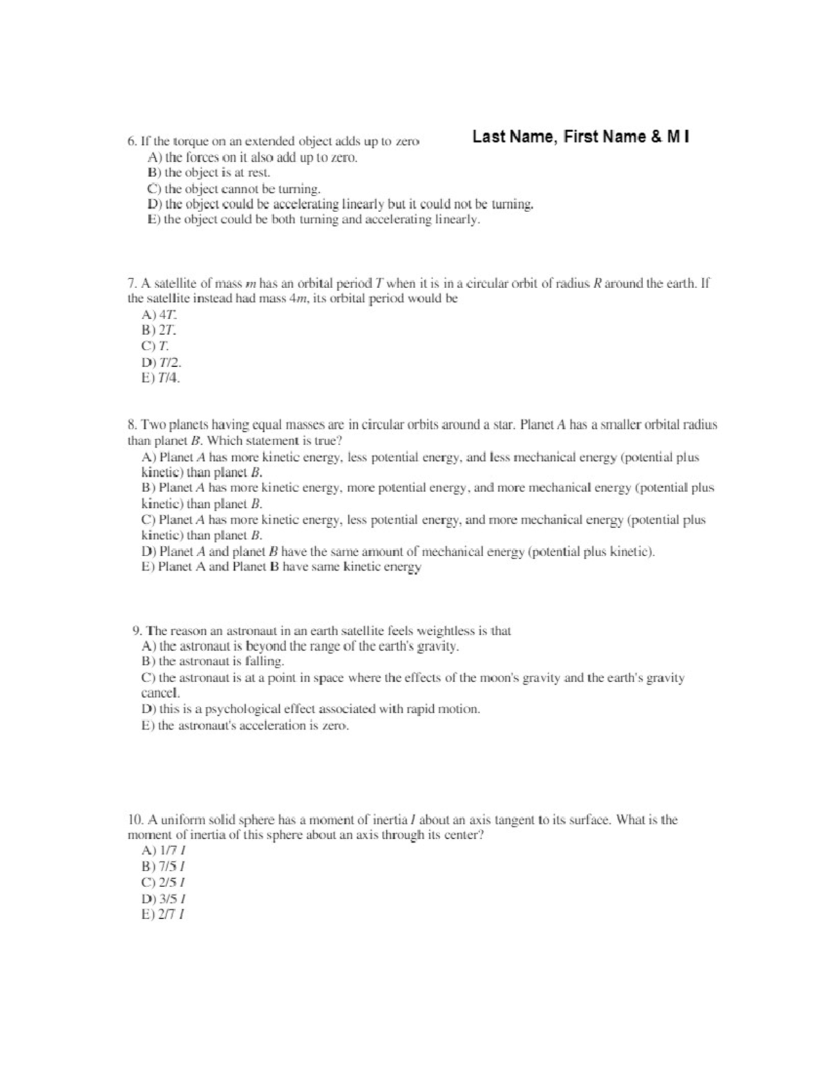 Physics 101: Exam 3 Review and Key Concepts - Studocu