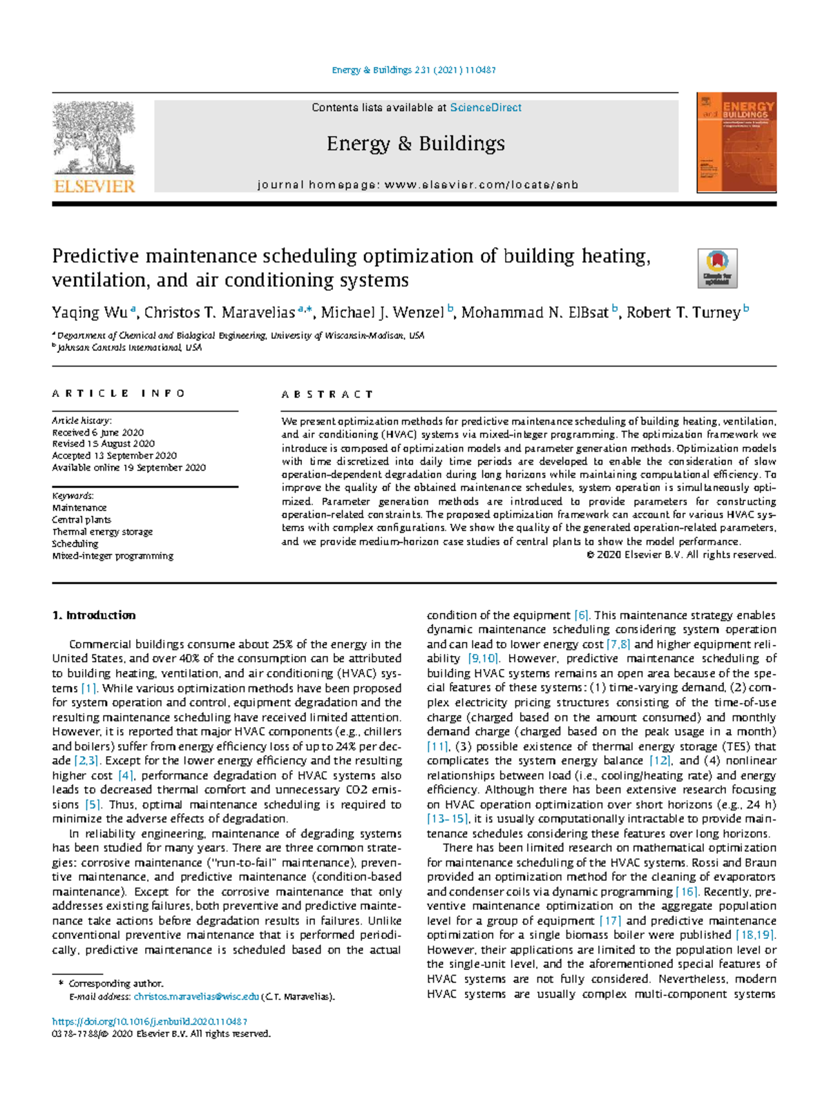 Predictive Maintenance Scheduling for HVAC Systems in Energy Buildings ...