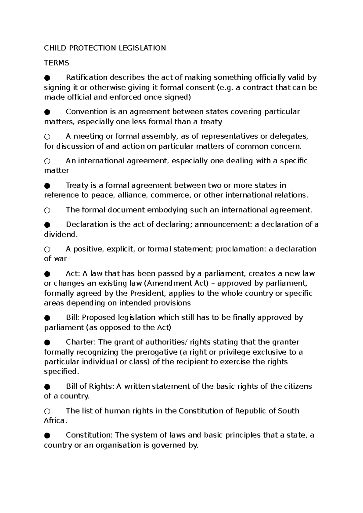 Child Protection Legislation Overview: Key Terms and Concepts - Studocu