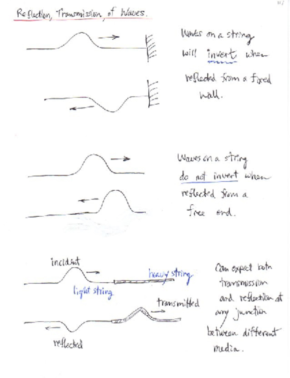 Lecture notes, lecture Part 10 - 117 Reflection, Transmission, of Waves ...