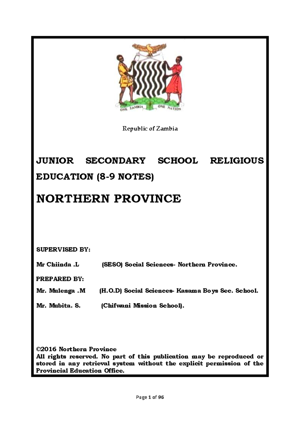 RE 8-9 Notes: Comprehensive Guide to Junior Secondary Religious ...
