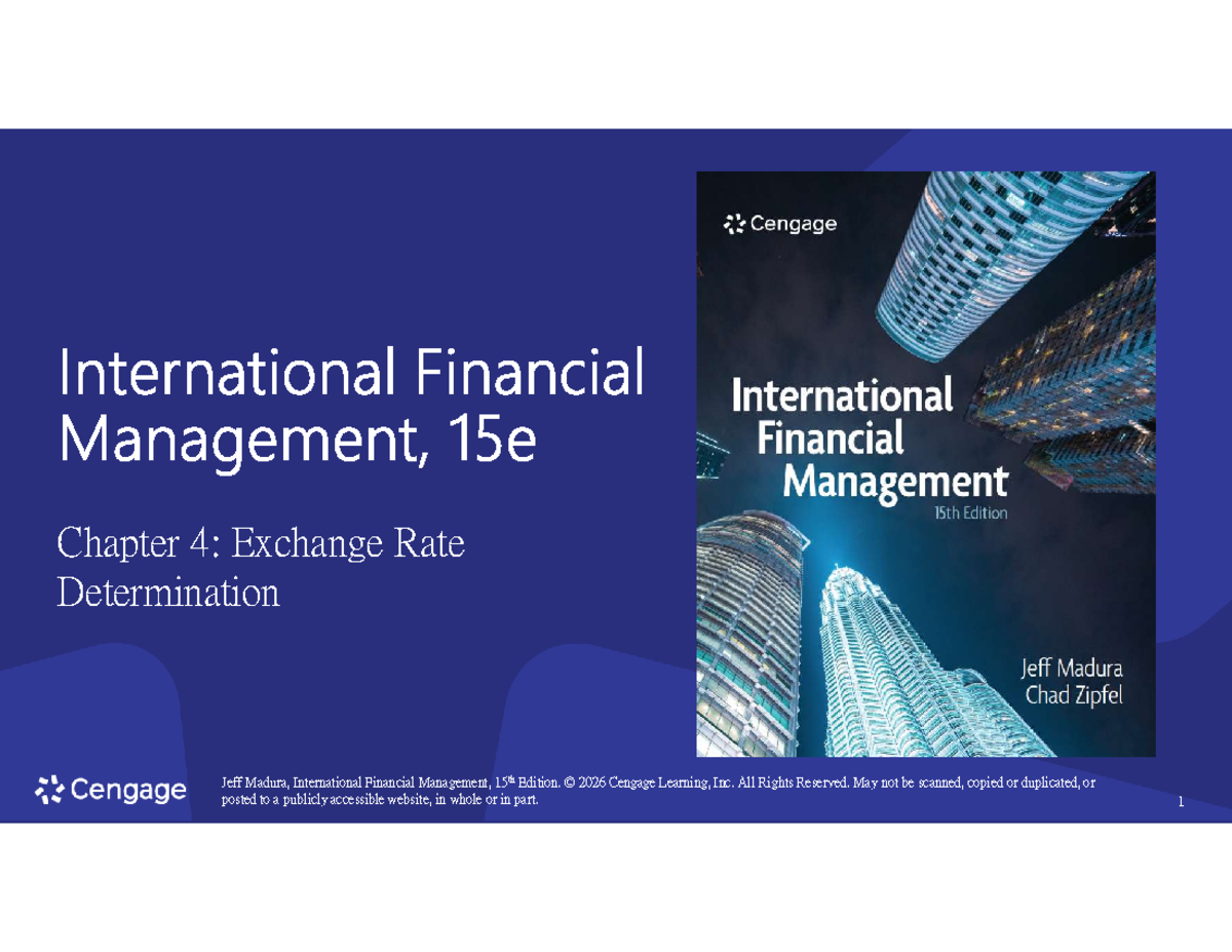International Financial Management 15e: Chapter 4 - Exchange Rate ...