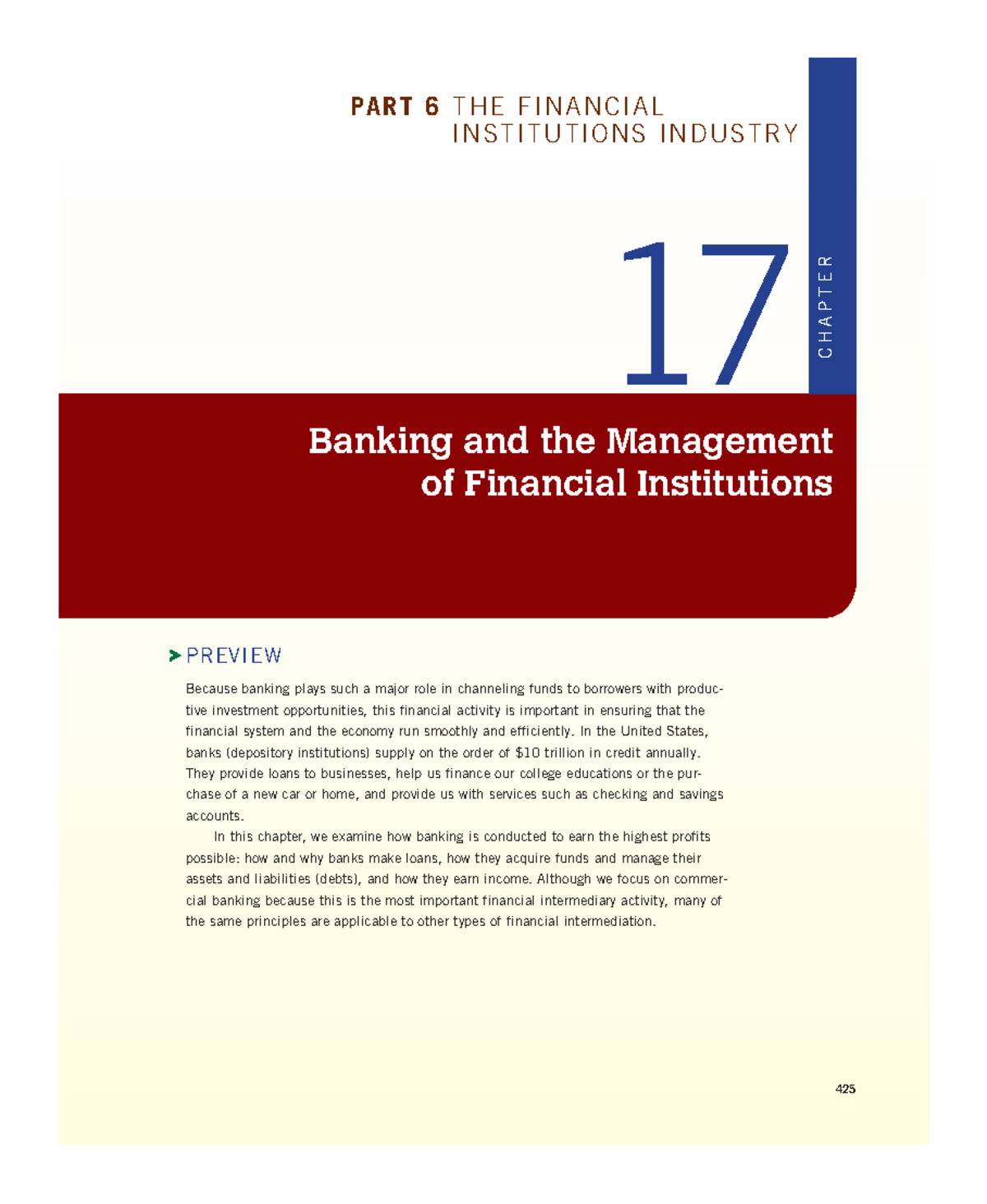 Chapter 17 - Banking and the Management of Financial Institutions - Studocu