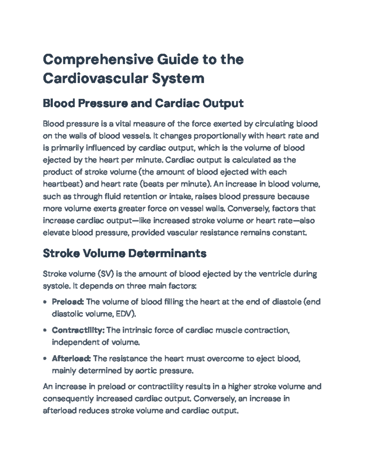 Comprehensive Guide to the Cardiovascular System (BIO 101) - Studocu