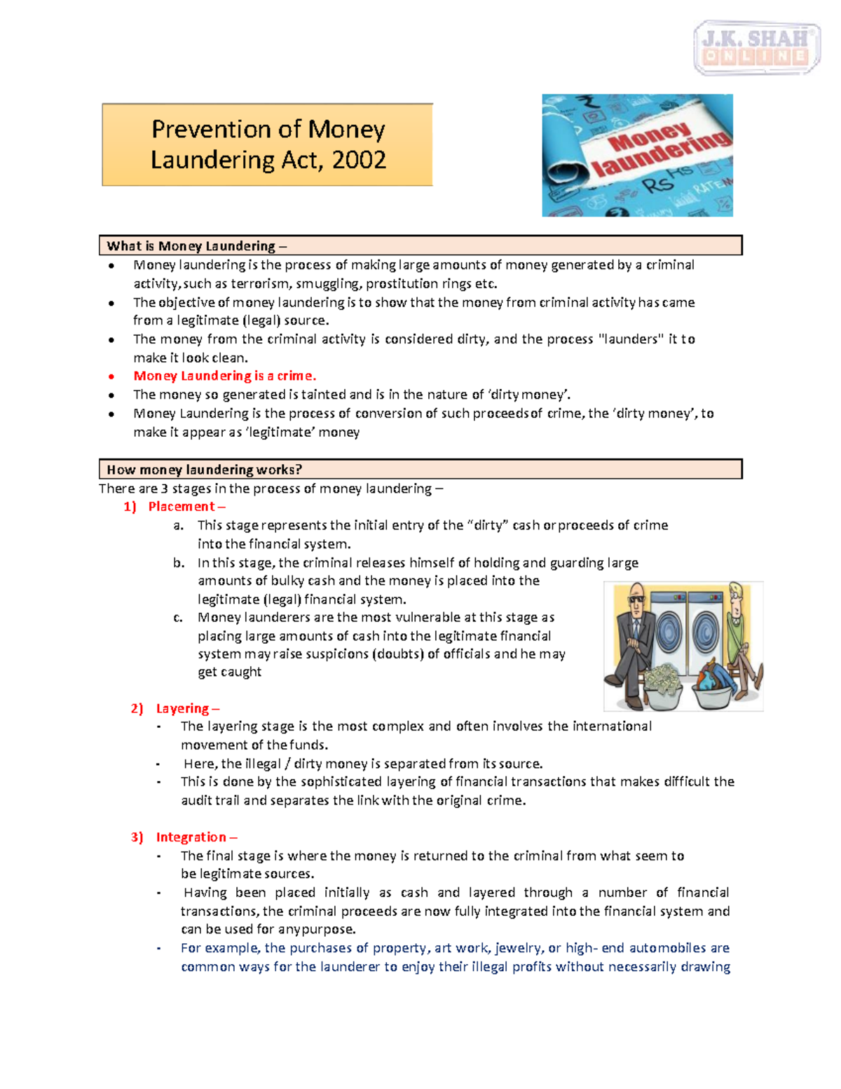 PMLA 2002: Understanding Money Laundering and Its Prevention - Studocu