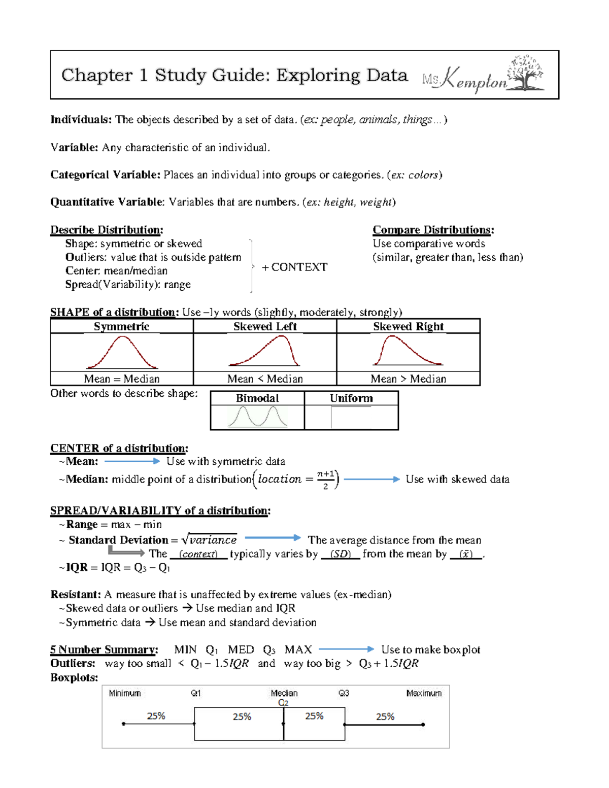 All Chapters Study Guide: Data Exploration and Statistical Analysis ...