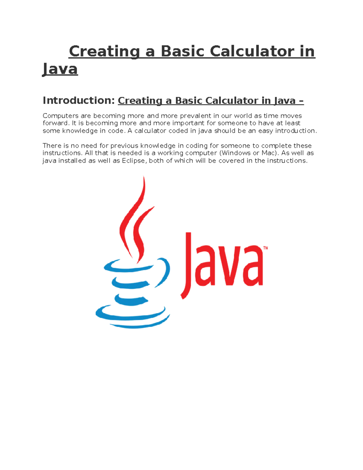 Creating a Basic Calculator in Java - It is becoming more and more ...