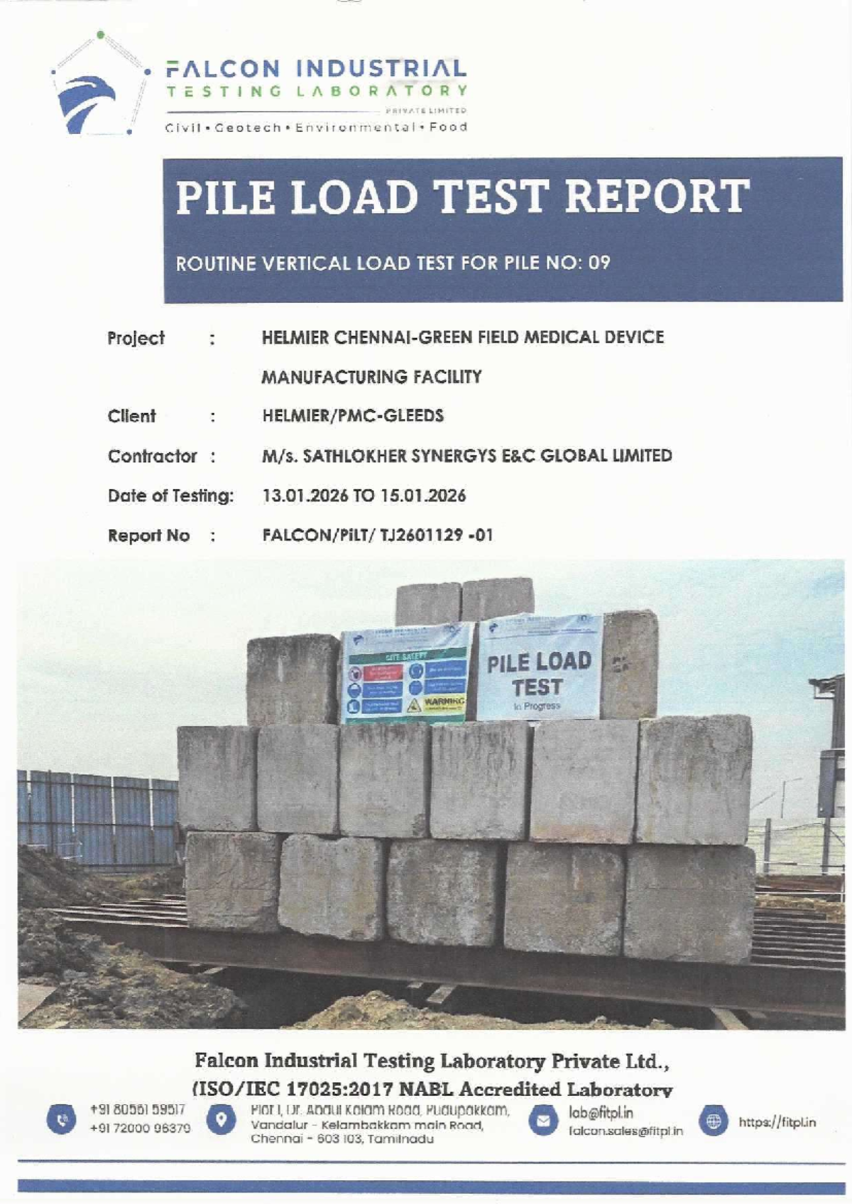 Routine Vertical Load Test Report for Pile No. 09 - Helmier Field - Studocu