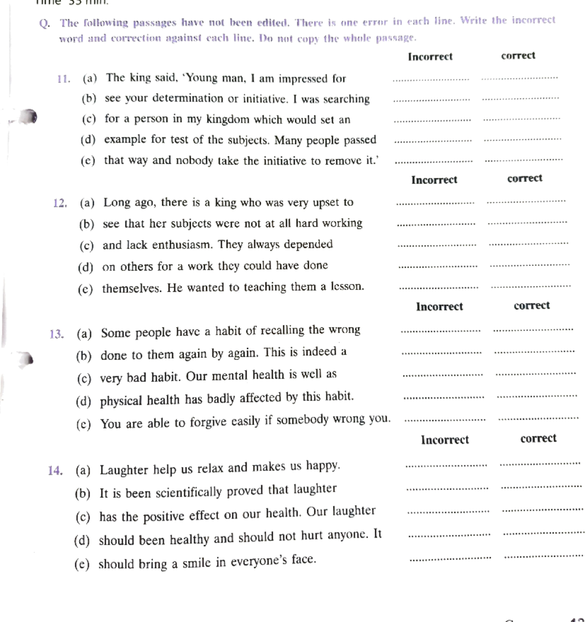 Error Correction Exercise 1 - English Language Errors - Studocu
