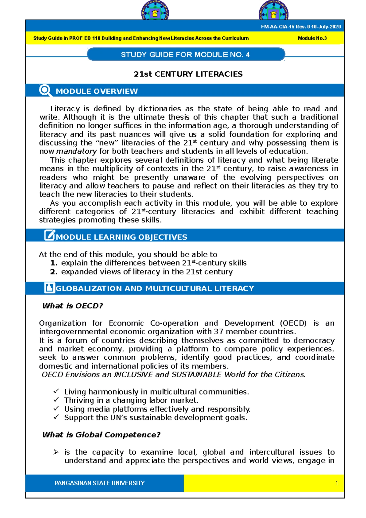 Prof. Ed. 110 SG1-Edited - Study Guide in Prof. Ed. 110 - Building and ...