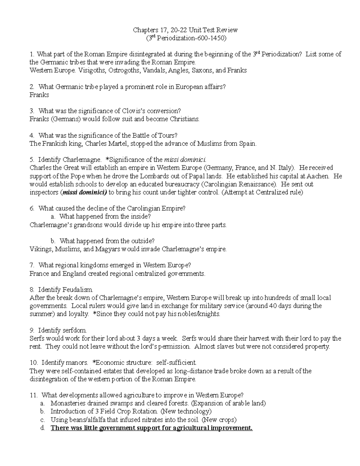 WHAP 3rd Period Test Review: Chapters 17, 20-22 Summary - Studocu
