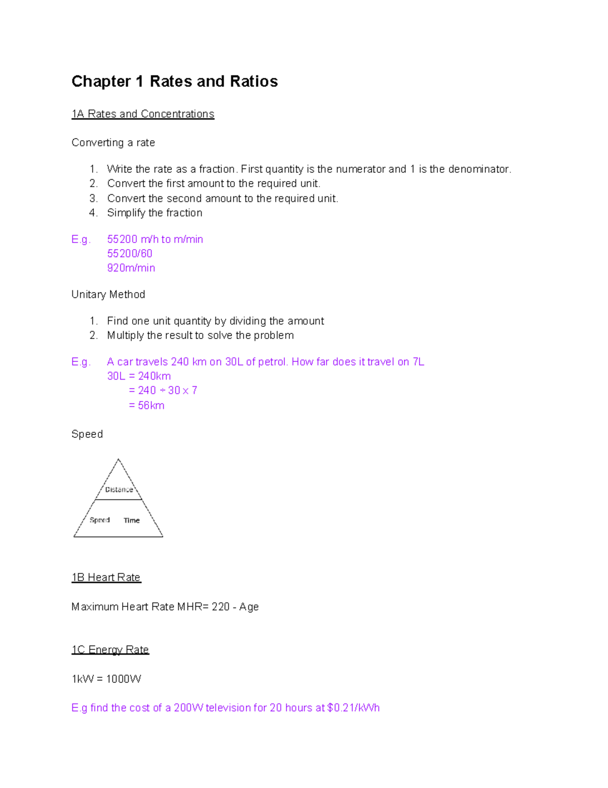 HSC Maths Std Final Exam Notes: Rates, Ratios, and Network Concepts ...
