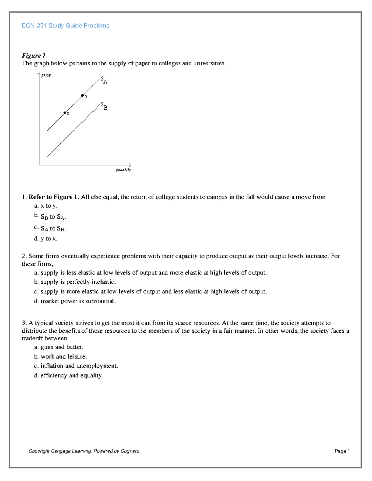 ECN 361 Exam 1 Study Guide - Figure 1 The graph below pertains to the ...