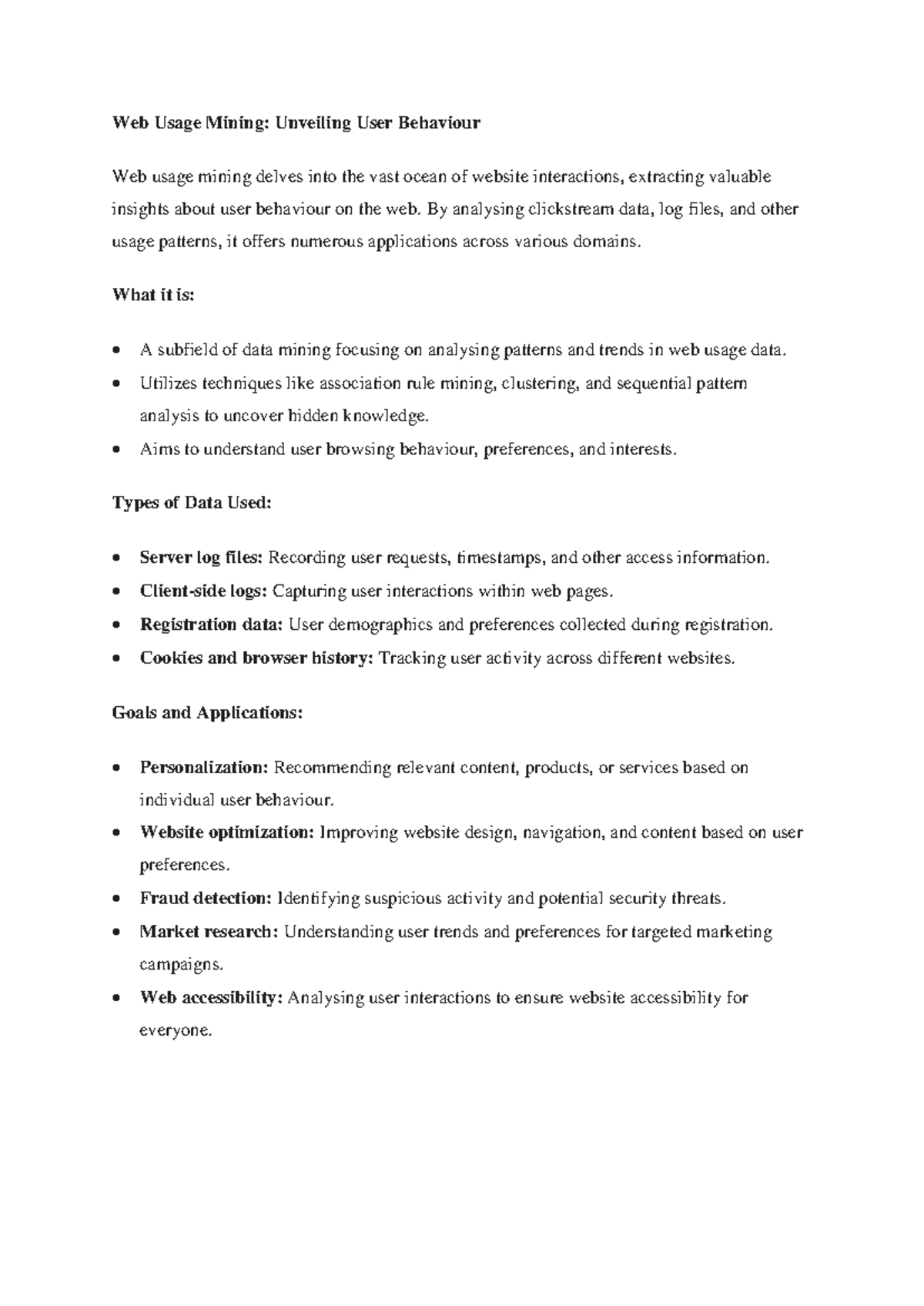 4. Web Usage Mining - Web Usage Mining: Unveiling User Behaviour Web ...