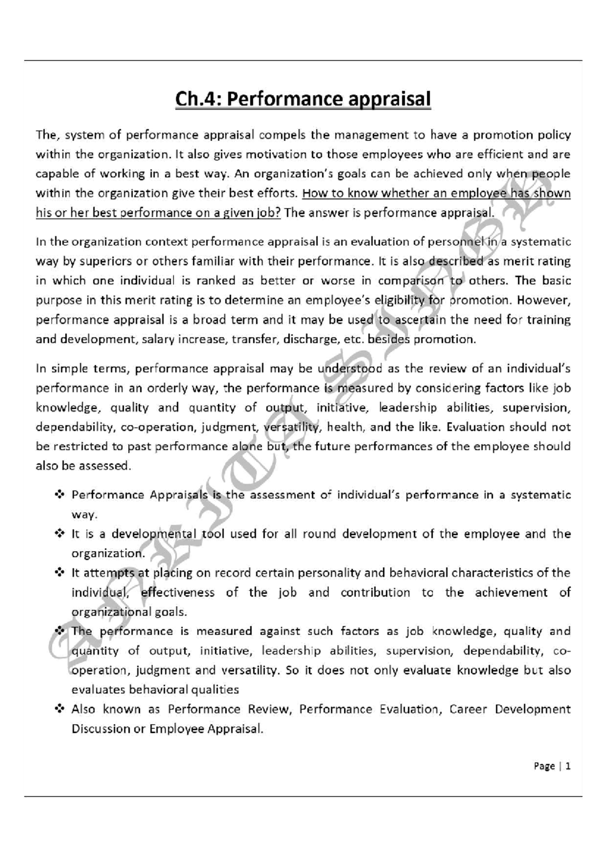 HRM Unit 4: Performance Appraisal Insights and Methods - Studocu