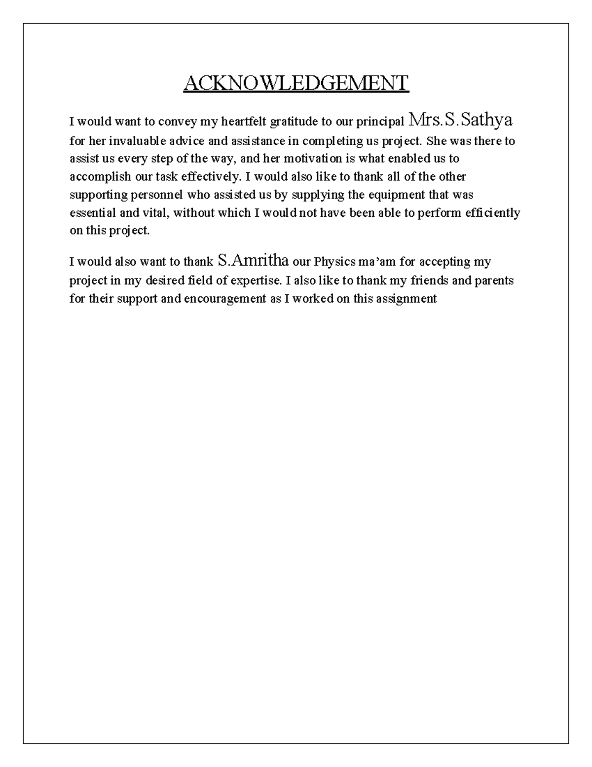 Acknowledgement - this is an project about pn junction ...