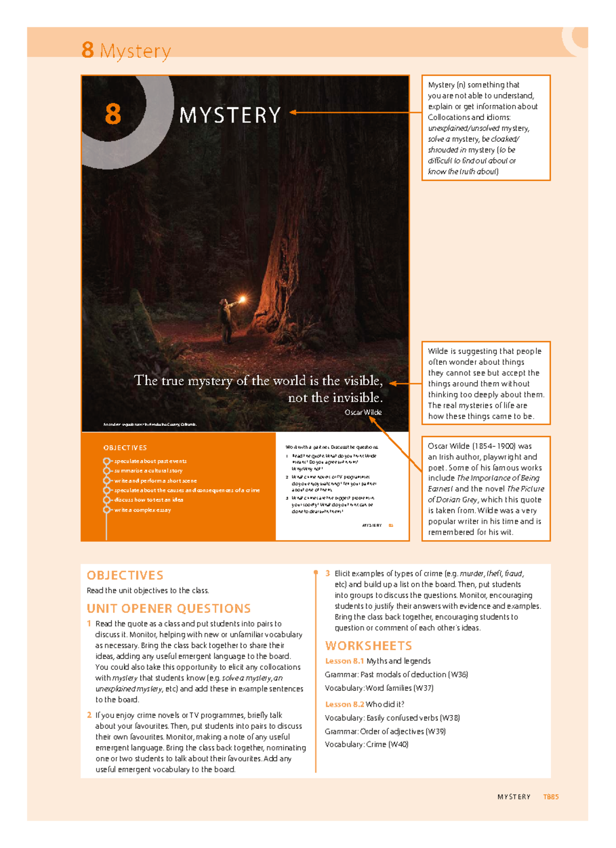 Mystery Lesson & Reading Exploring the Unknown in Literature and Life