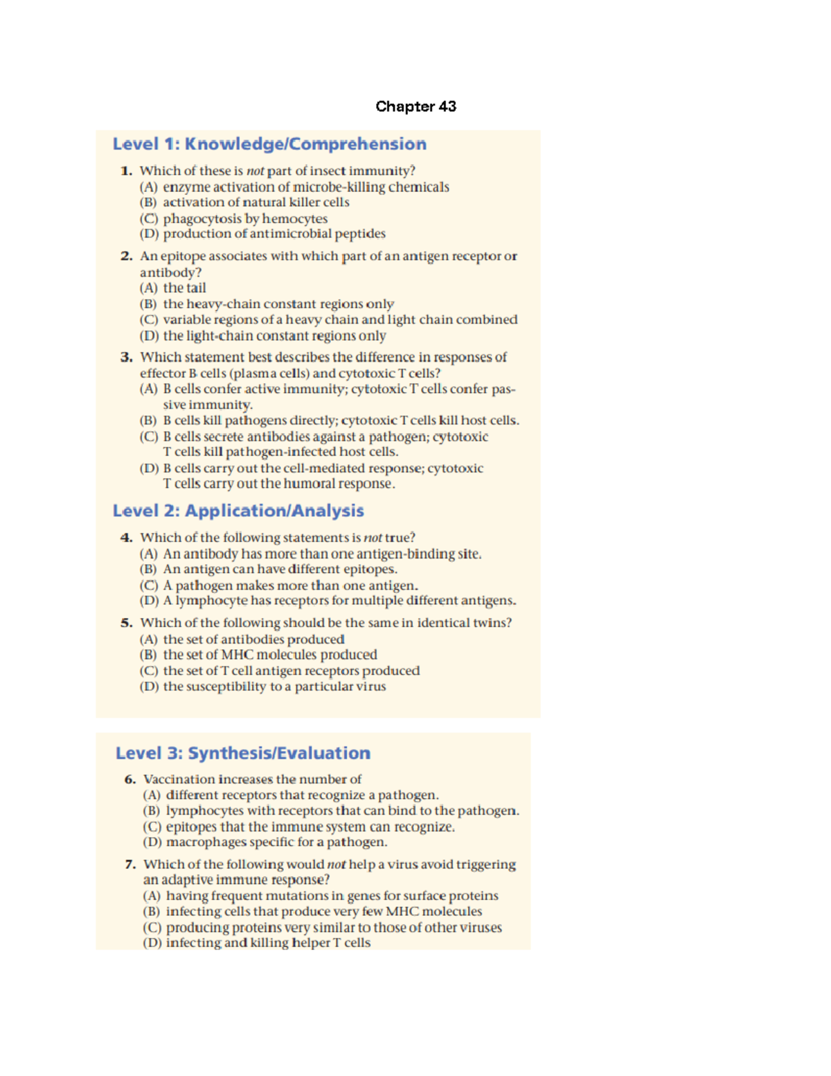 Chapter 43 practice questions - Chapter Based on summary of the book ...