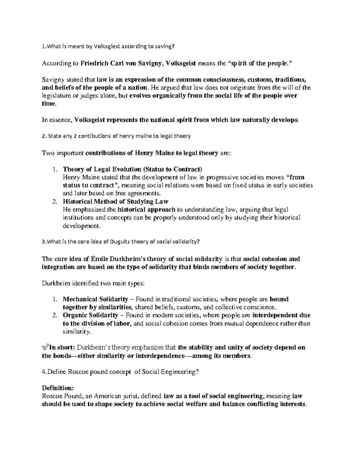 Jurisprudence Internal 2: Key Theories and Contributions in Law - Studocu