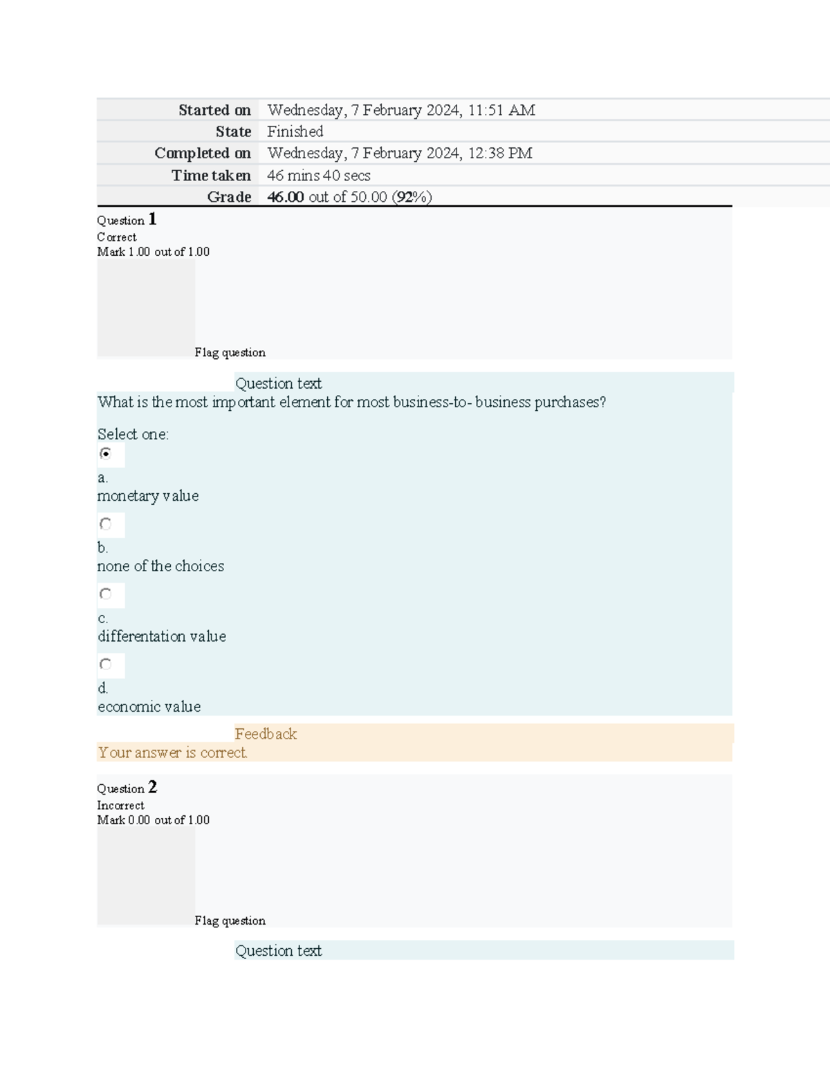 Pricing Strategy Prelim: Questions & Feedback (Grade: 92%) - Studocu