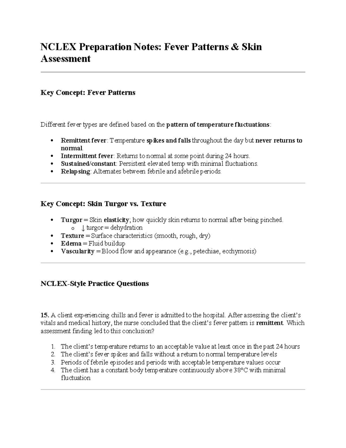 NCLEX Prep Notes: Thermoregulation & Neurological Assessment Insights ...