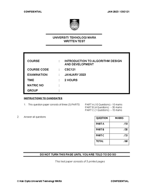 CSC126 Project Proposal - CSC FUNDAMENTALS OF ALGORITHMS & COMPUTER ...