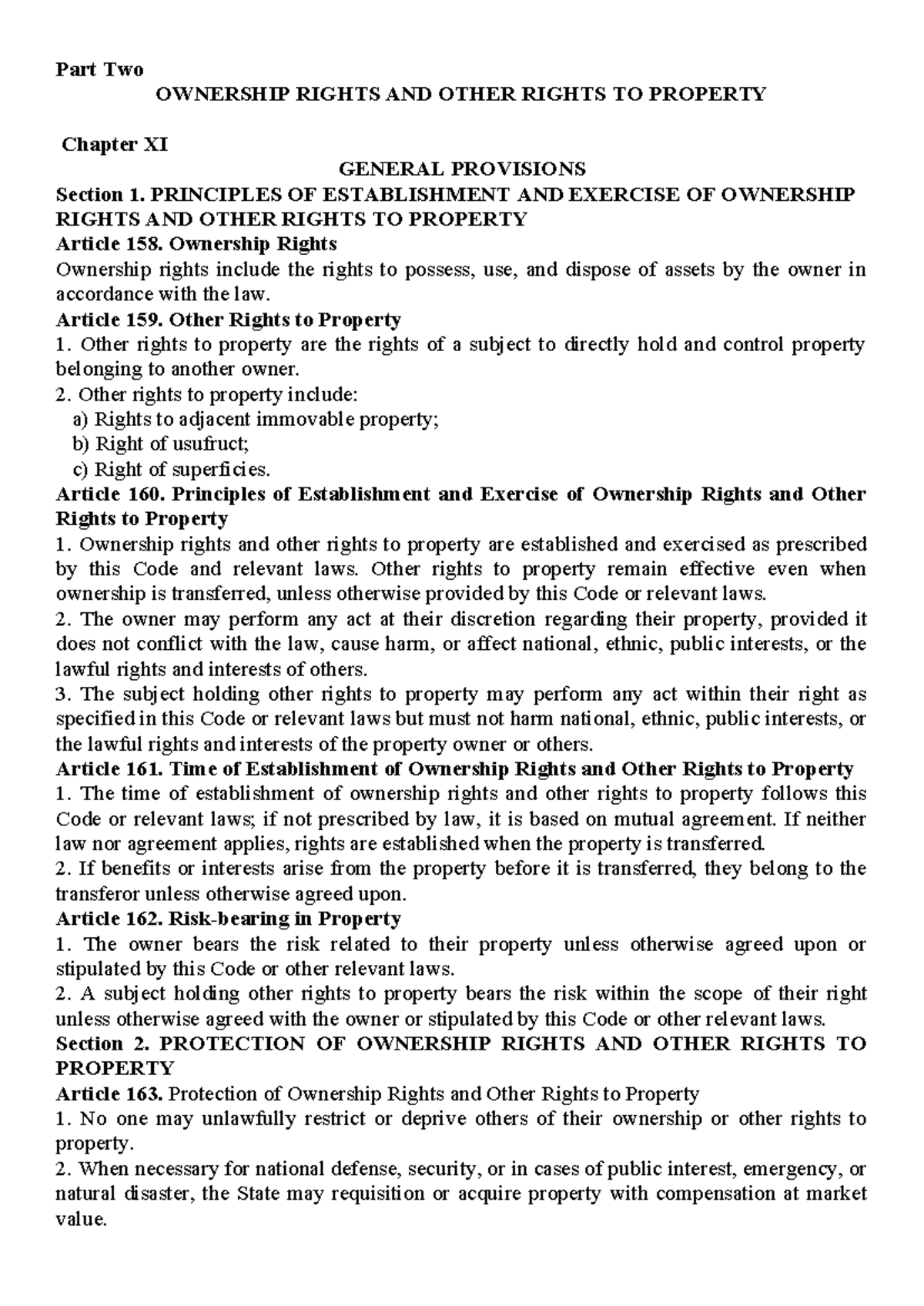 Ownership Rights and Property Law Overview - Legal Framework - Studocu