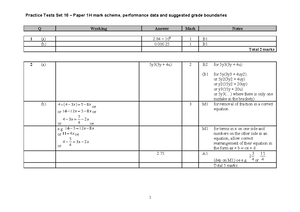Edexcel GCSE Maths Practice Tests: Set 16 Paper 1H (Spring 2021) - Studocu