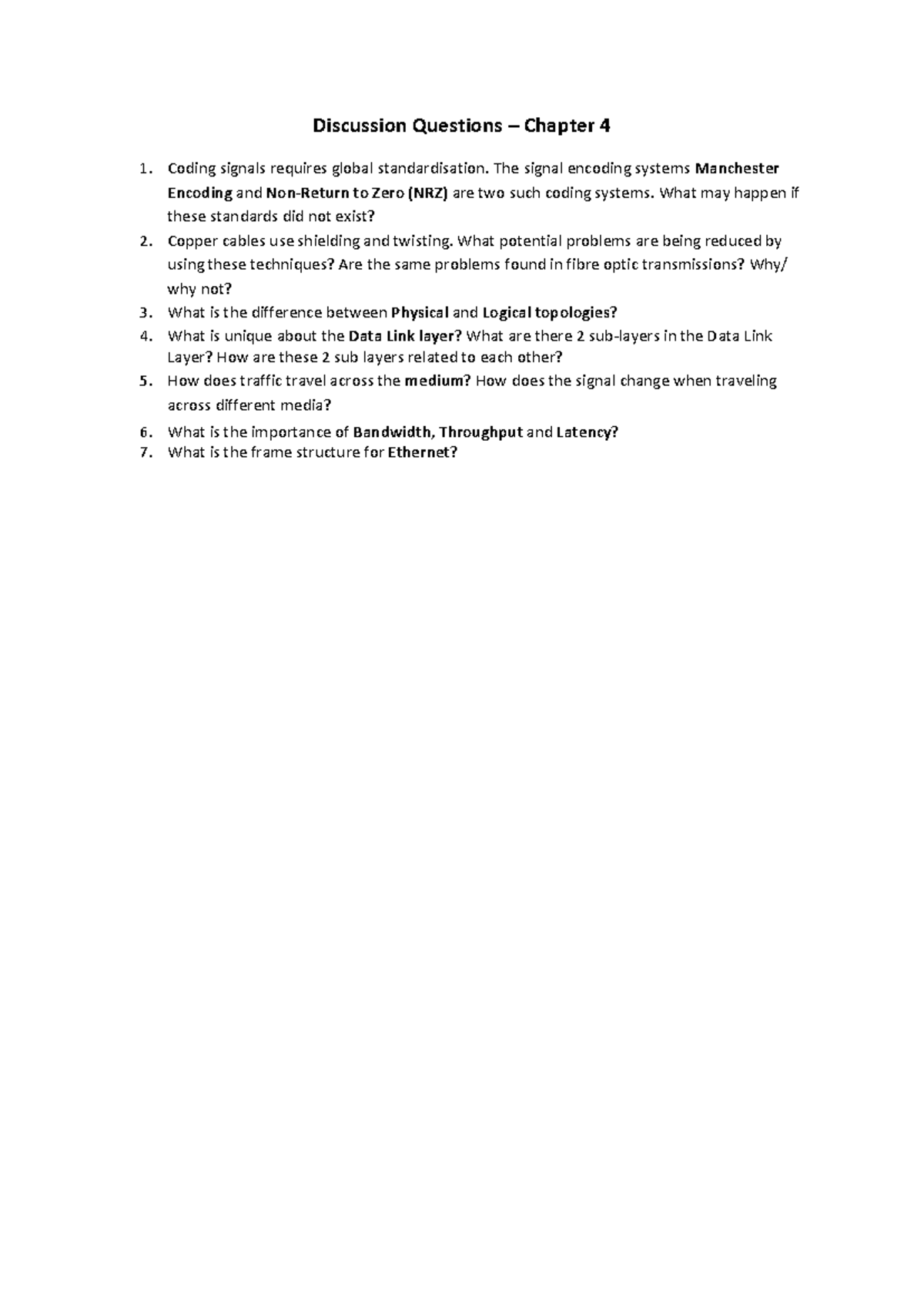 Chapter 4 - Discussion Topics - Discussion Questions – Chapter 4 Coding ...