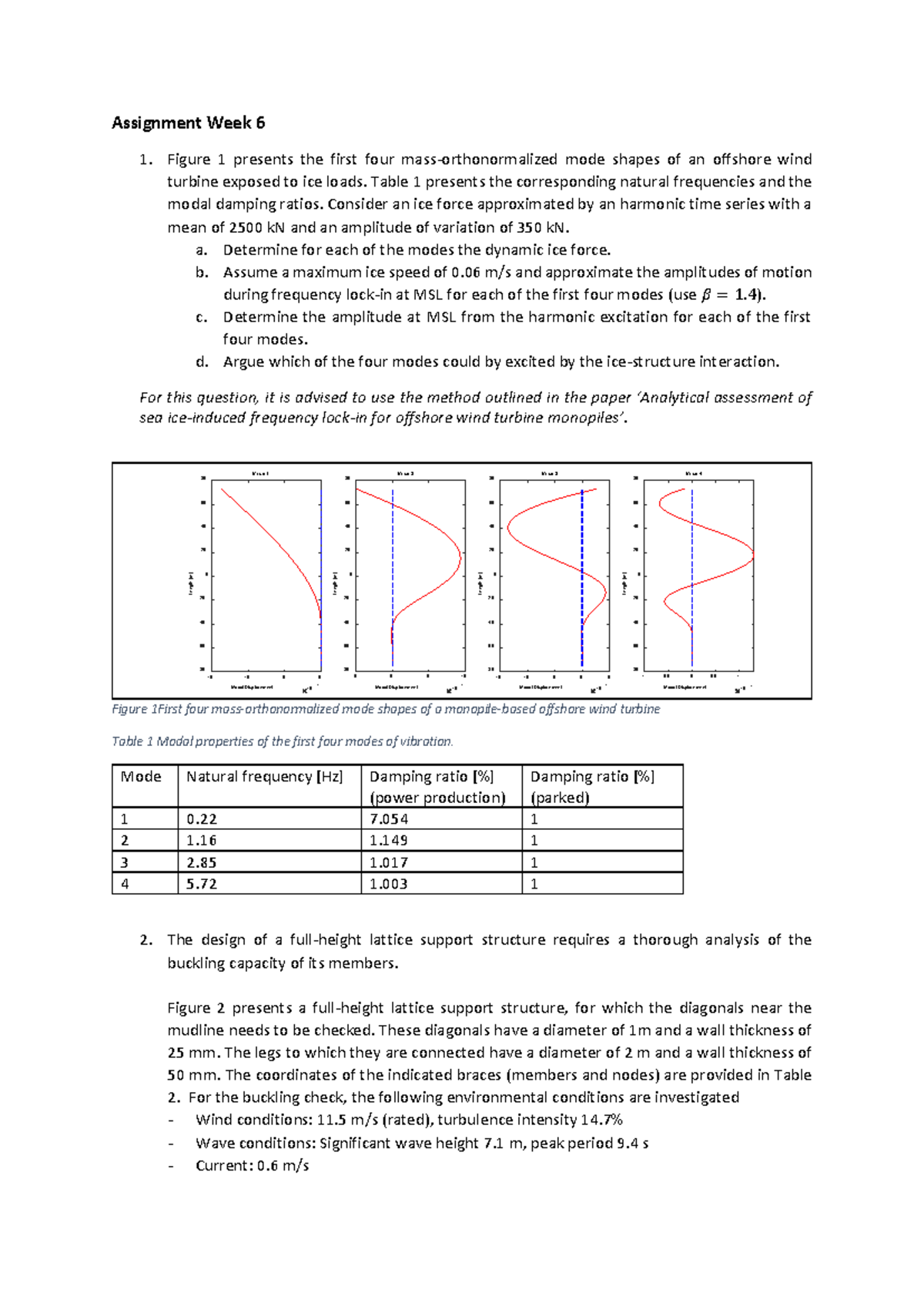 Assignment Week 6 Offshore Wind Support Structures 2021 - Assignment ...